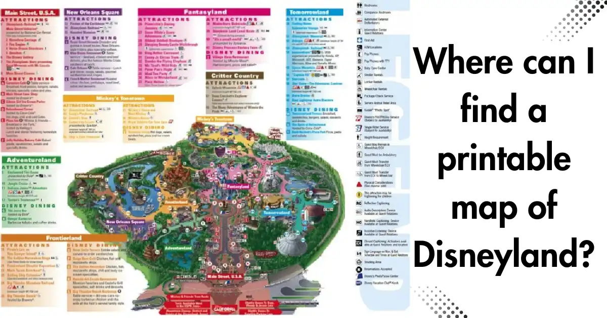 Where can I find a printable map of Disneyland